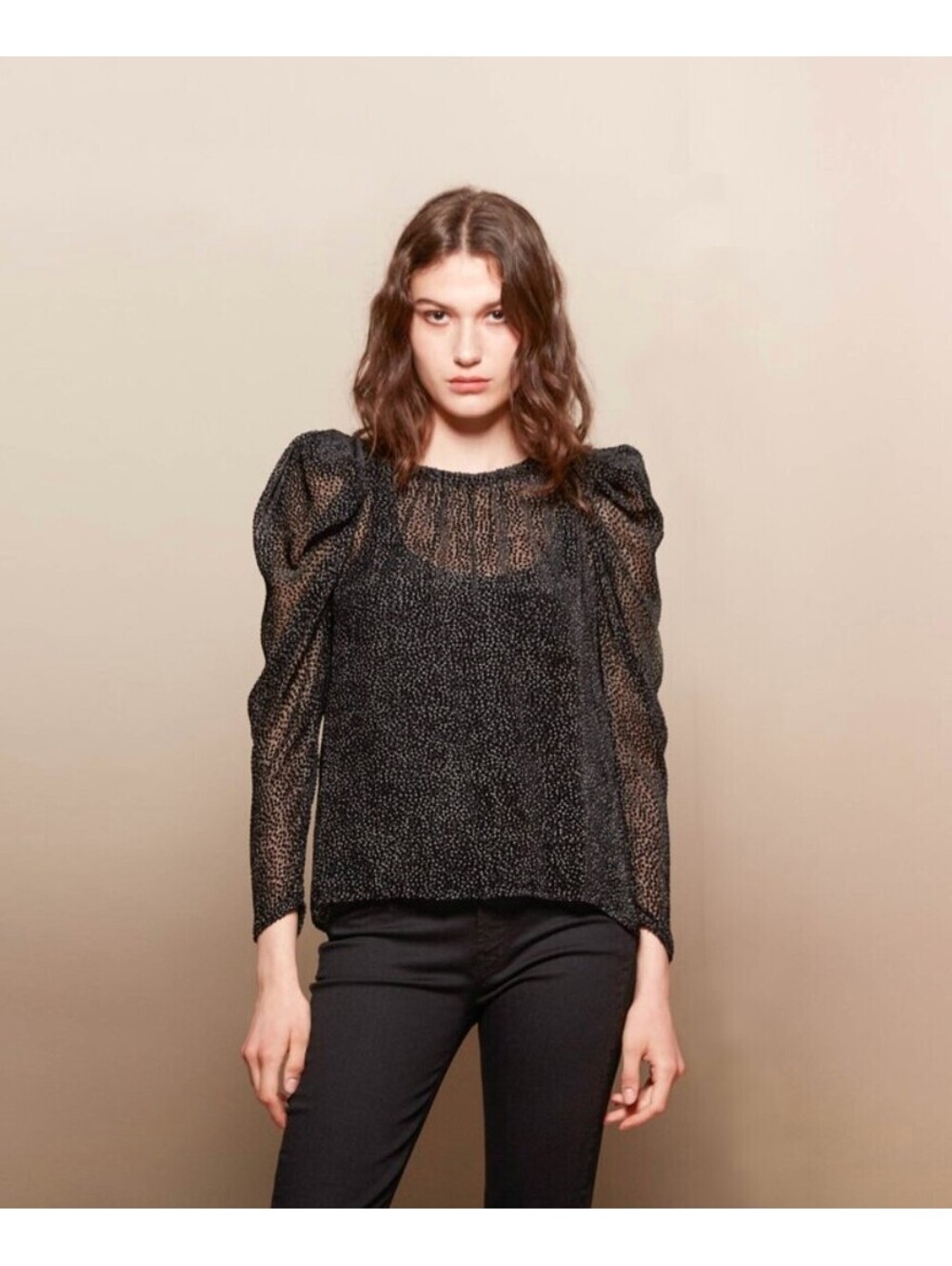 Ba&sh Cadia Flocked Blouse